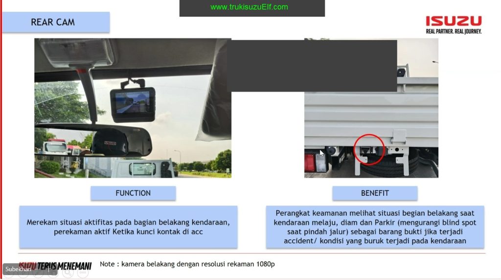 FITUR REAR CAM ISUZU TRAGA SILVER 50 THN ISUZU POS 50THN ISUZU