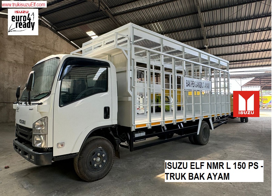 TRUK BAK AYAM ISUZU NMR L 150 PS 1 Truk bak ayam ISUZU NMR L Kiri depan POS bak ayam trukisuzuelf
