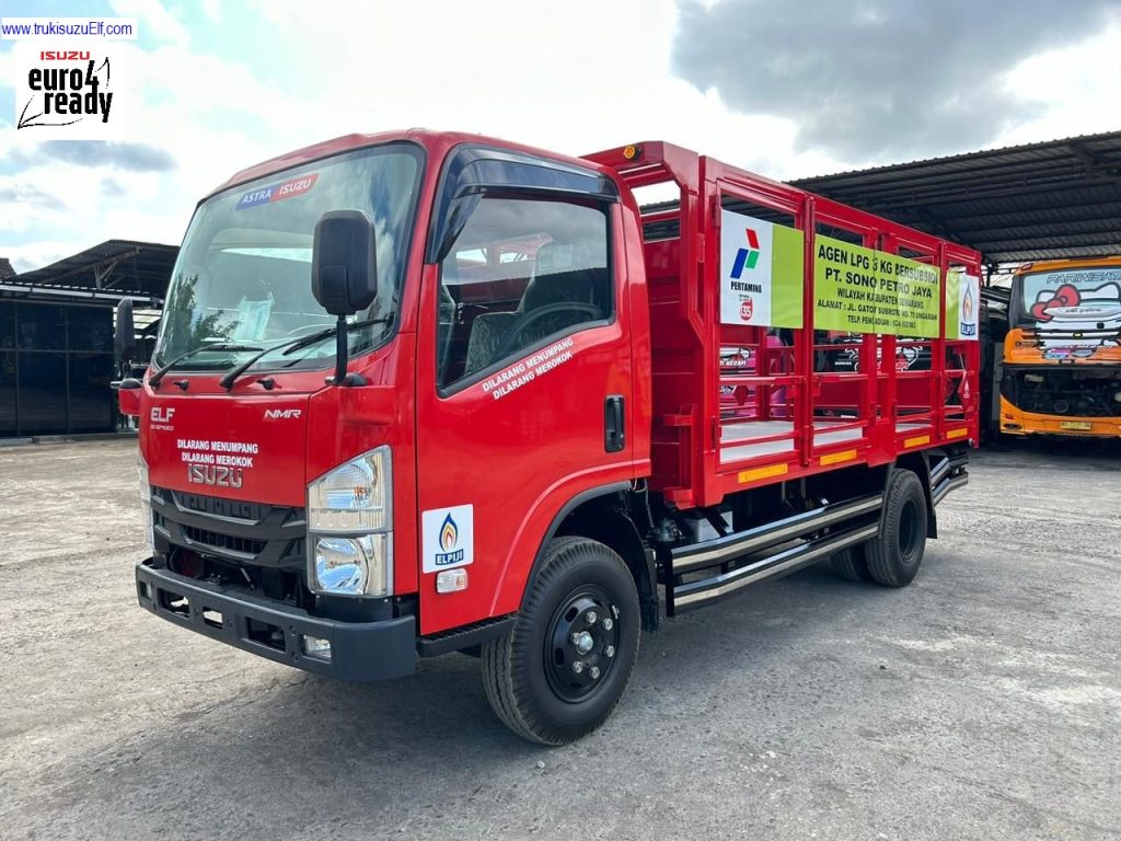 Truk Bak Besi Gas LPG Pertamina Isuzu NMR HD 58